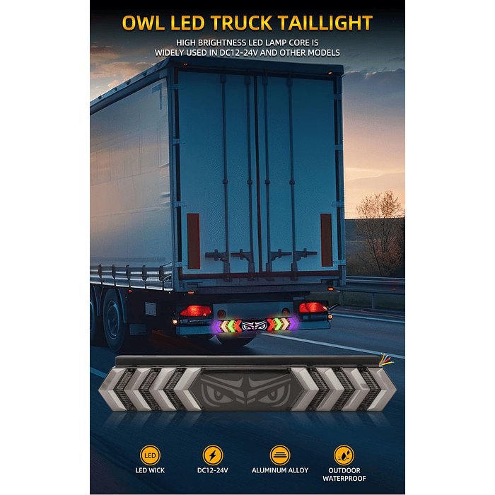 💥Oferta liquidacion💥  Luz  trasera LED para camión 12/24V RGB freno giro 59cm ojos LED 10