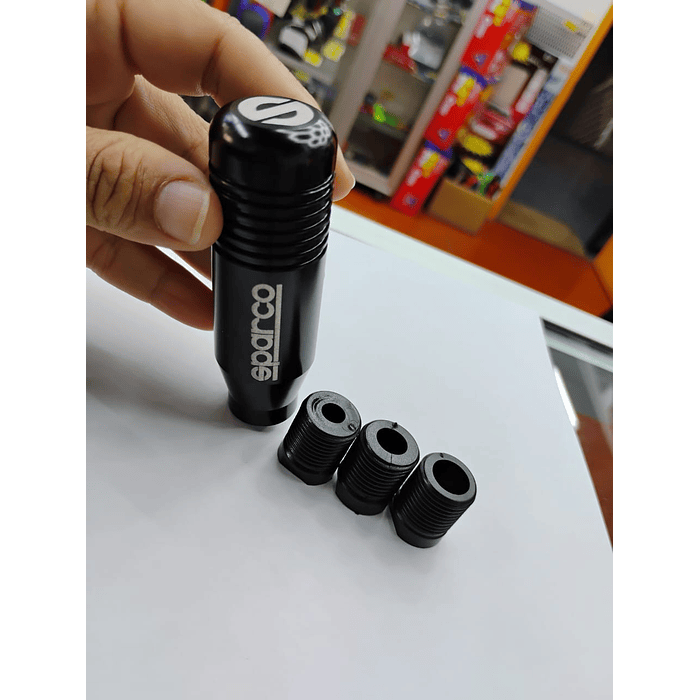 🌟Oferta especial 🌟  Pomo Perilla de cambio universal metalico 8.5cm Sparco negro 3