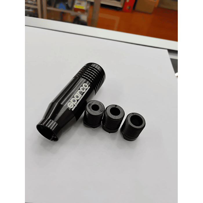 🌟Oferta especial 🌟  Pomo Perilla de cambio universal metalico 8.5cm Sparco negro 7