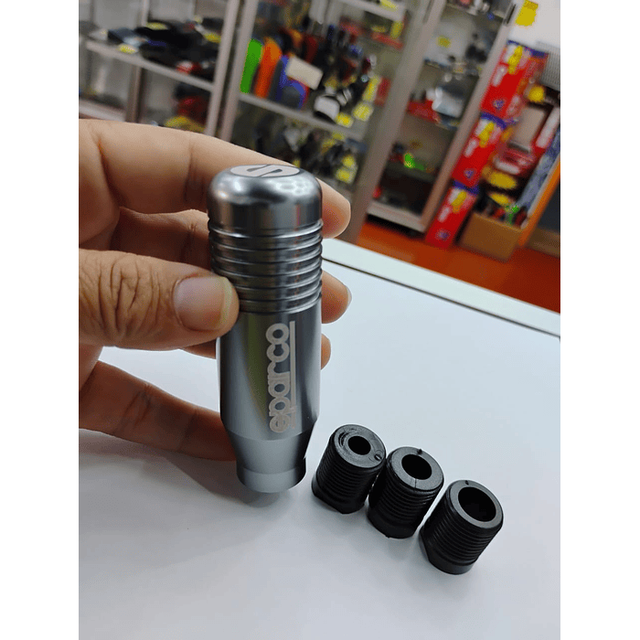 🌟Oferta especial 🌟  Pomo Perilla de cambio universal metalico 8.5cm Sparco gris grafito 1