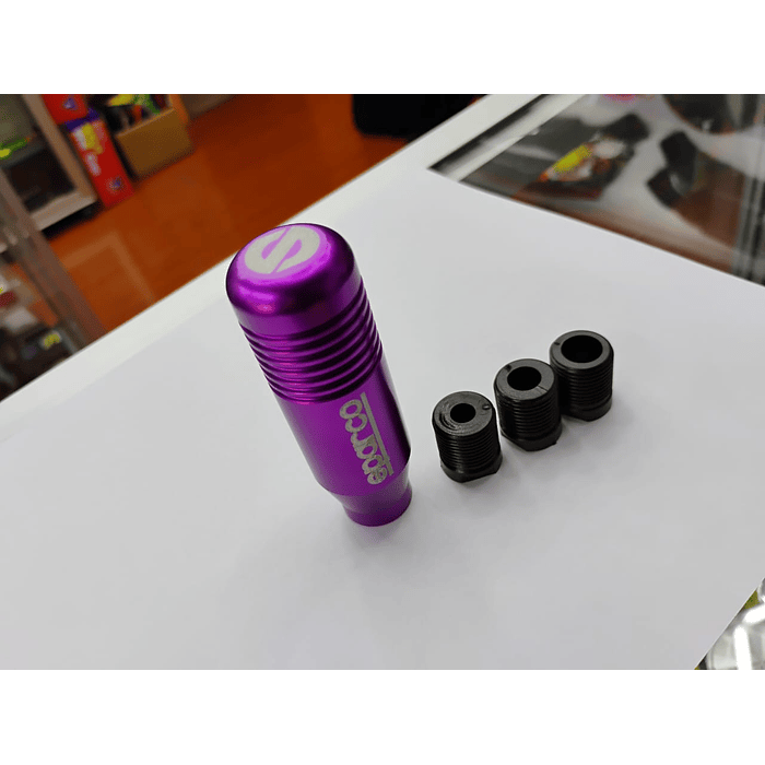 🌟Oferta especial 🌟  Pomo Perilla de cambio universal metalico 8.5cm Sparco Morado/purpura   5
