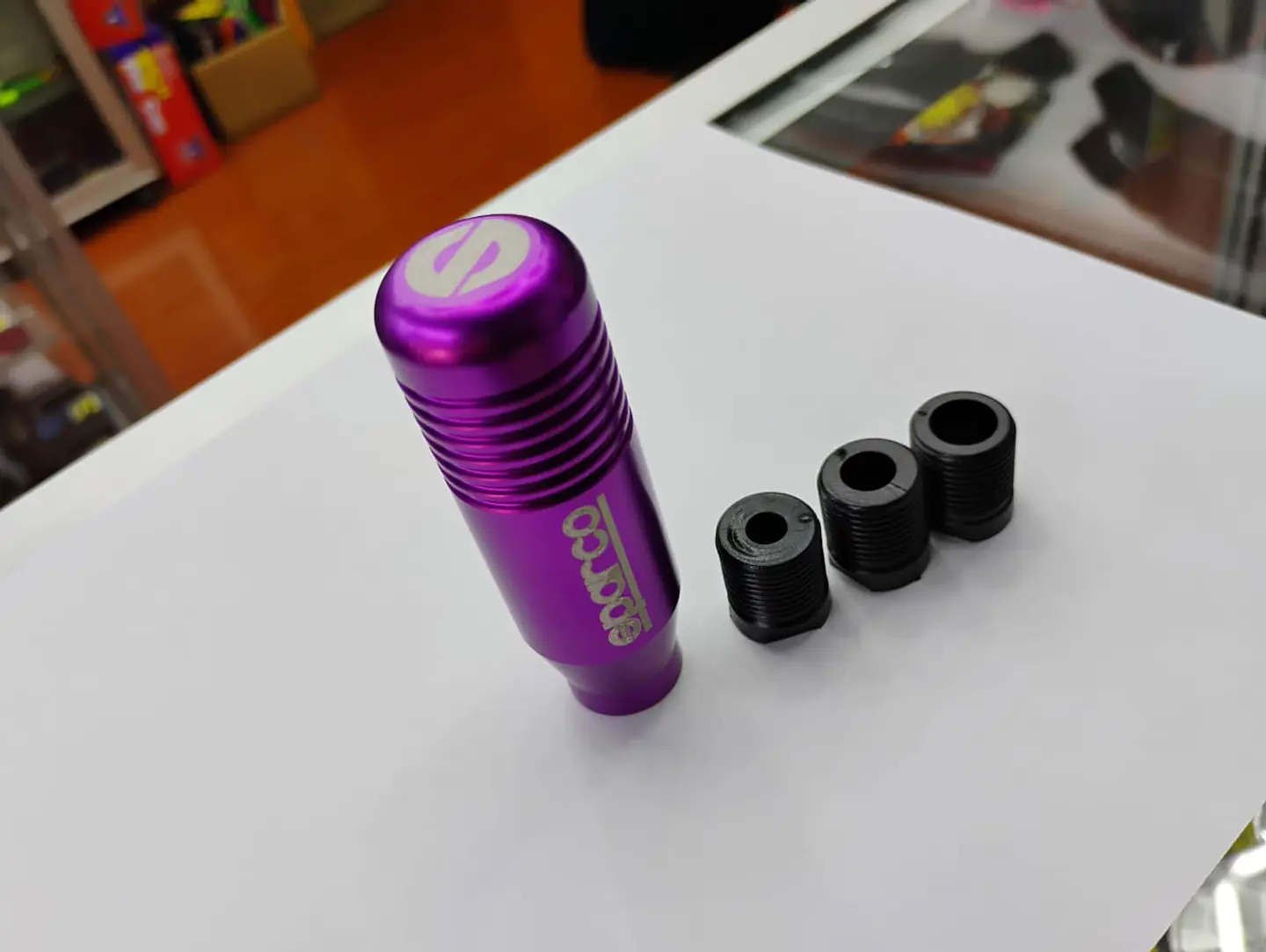 Pomo Perilla de cambio universal metalico 8.5cm Sparco Morado/purpura 5
