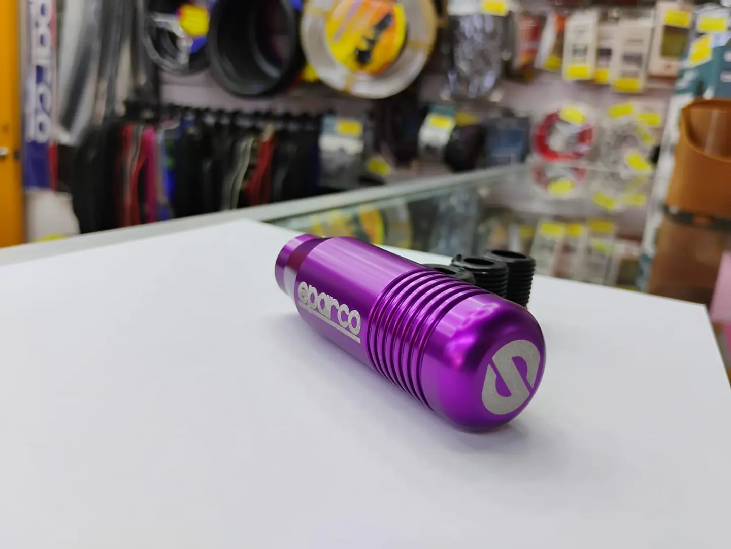 Pomo Perilla de cambio universal metalico 8.5cm Sparco Morado/purpura 6