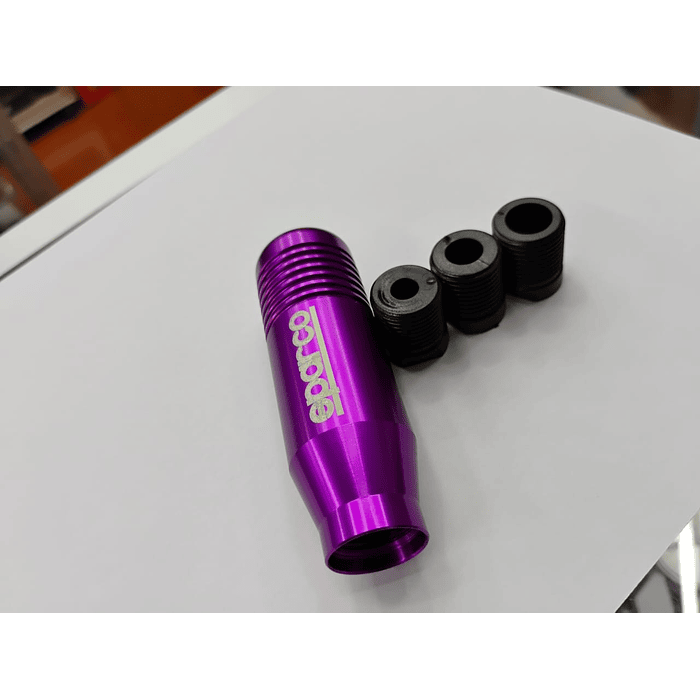 🌟Oferta especial 🌟  Pomo Perilla de cambio universal metalico 8.5cm Sparco Morado/purpura   1