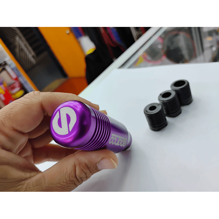 🌟Oferta especial 🌟  Pomo Perilla de cambio universal metalico 8.5cm Sparco Morado/purpura   9