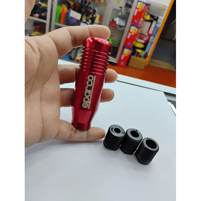 🌟Oferta especial 🌟  Pomo Perilla de cambio universal metalico 8.5cm Sparco Rojo 3