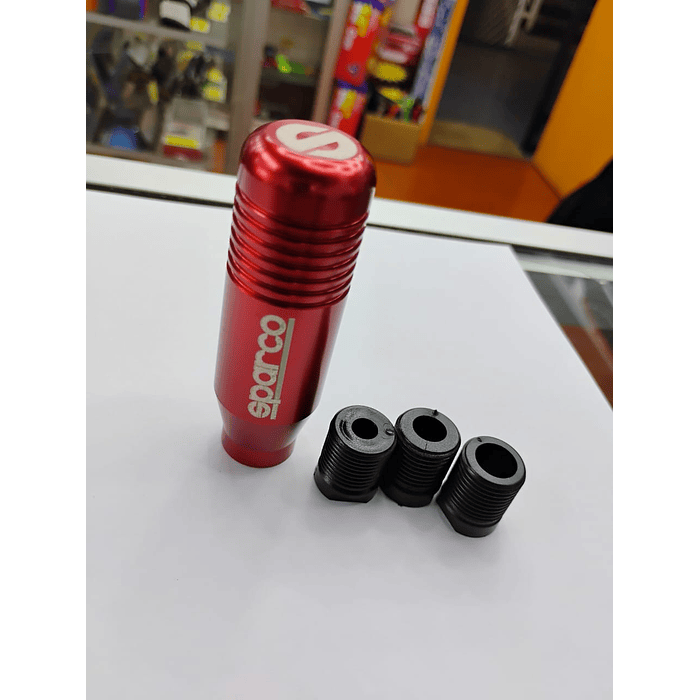🌟Oferta especial 🌟  Pomo Perilla de cambio universal metalico 8.5cm Sparco Rojo 1