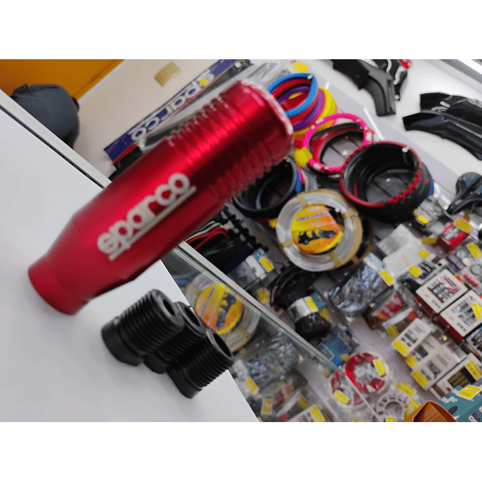 🌟Oferta especial 🌟  Pomo Perilla de cambio universal metalico 8.5cm Sparco Rojo 7