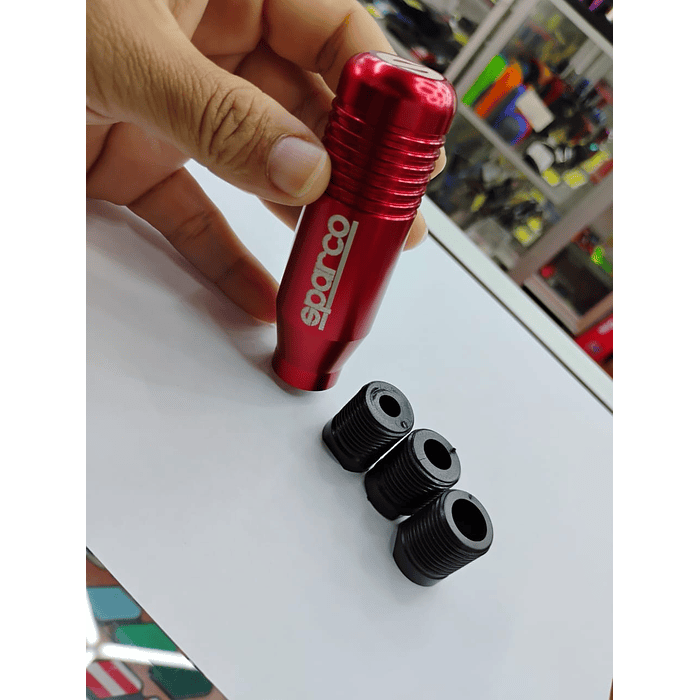 🌟Oferta especial 🌟  Pomo Perilla de cambio universal metalico 8.5cm Sparco Rojo 11