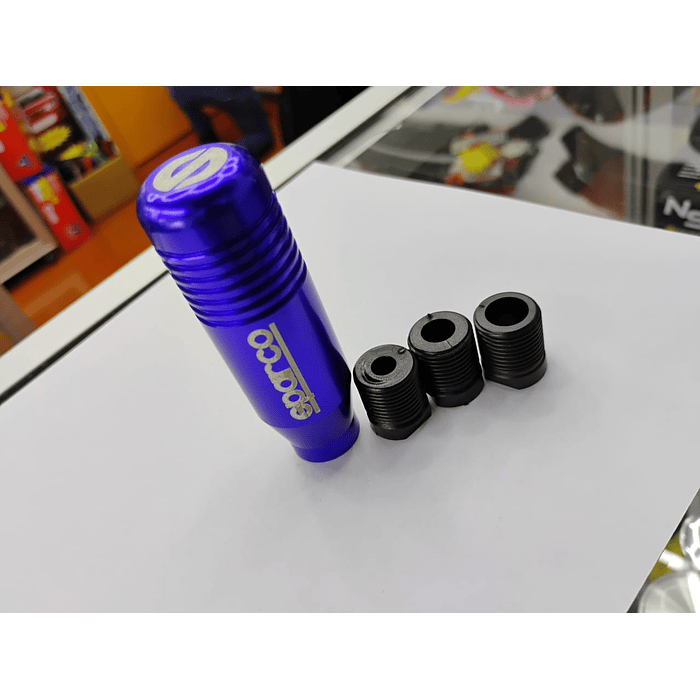 🌟Oferta especial 🌟  Pomo Perilla de cambio universal metalico 8.5cm Sparco azul  5