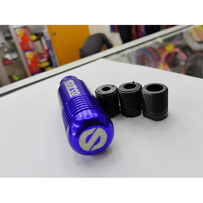 🌟Oferta especial 🌟  Pomo Perilla de cambio universal metalico 8.5cm Sparco azul  6