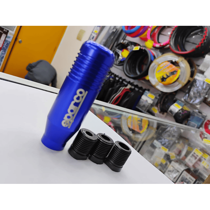 🌟Oferta especial 🌟  Pomo Perilla de cambio universal metalico 8.5cm Sparco azul  7