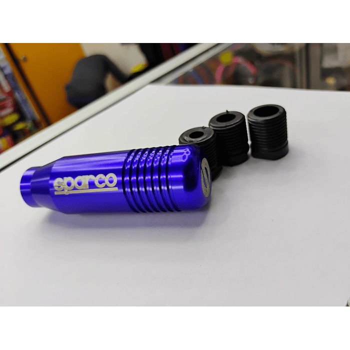 🌟Oferta especial 🌟  Pomo Perilla de cambio universal metalico 8.5cm Sparco azul  8
