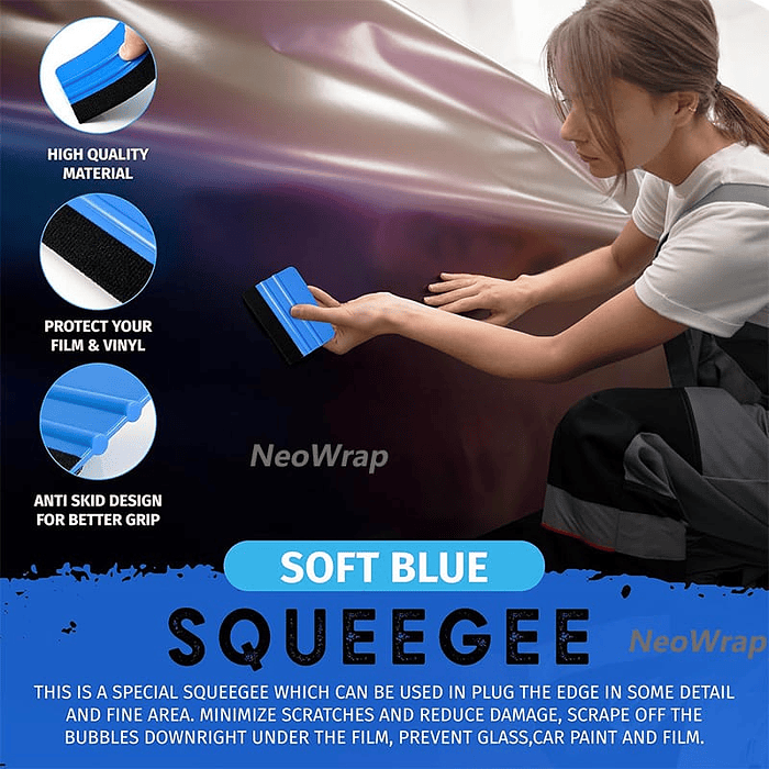 X1 Espátula squeegee con fieltro para vinilo y polarizado y wrap  6