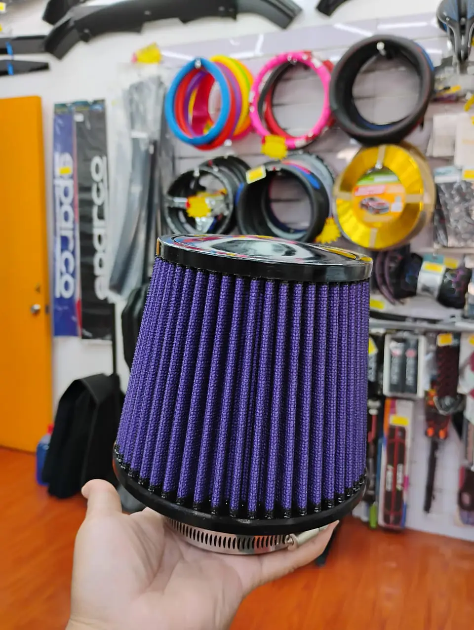Filtro de aire de inducción cónico universal Morado 4
