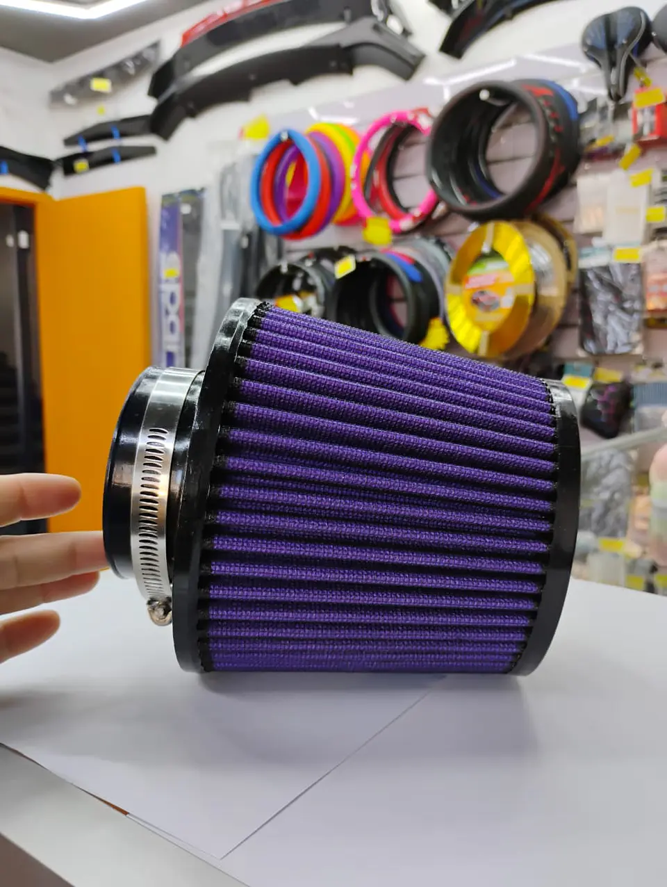Filtro de aire de inducción cónico universal Morado 5