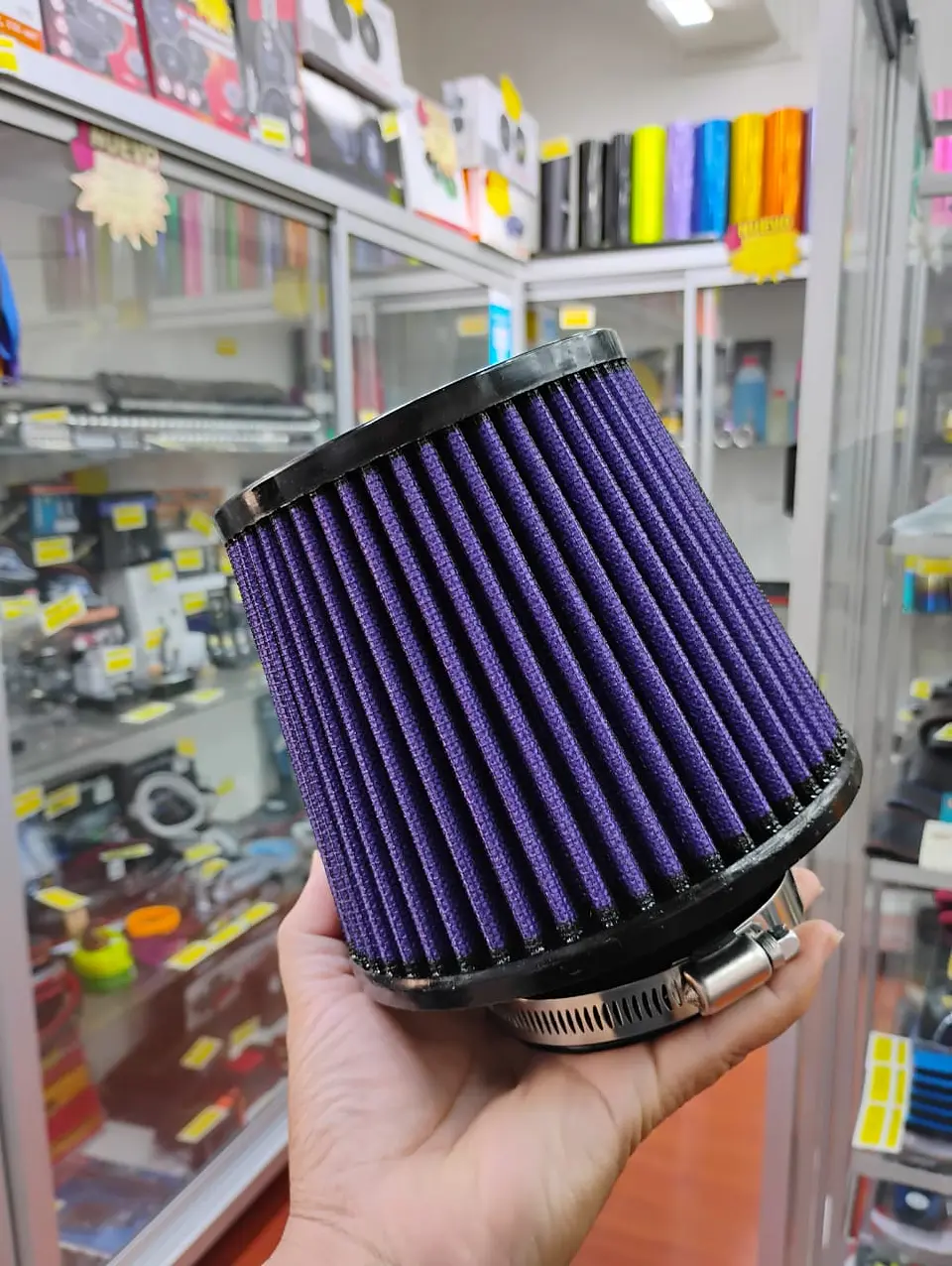 Filtro de aire de inducción cónico universal Morado 7
