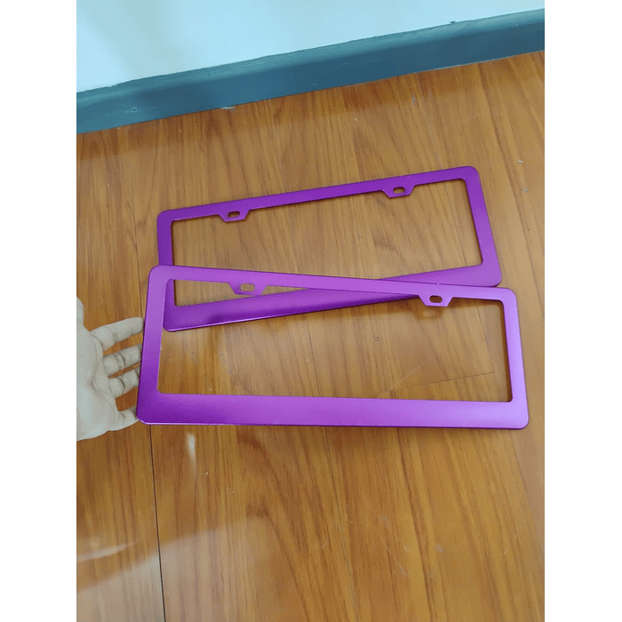 Par de Porta patentes o Marco de placa de matrícula soporte de cubierta de matrícula morado  1