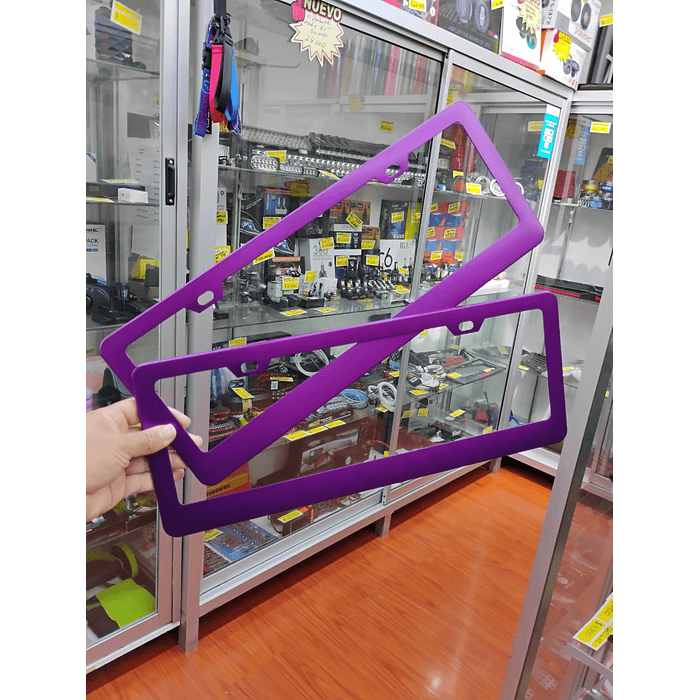 Par de Porta patentes o Marco de placa de matrícula soporte de cubierta de matrícula morado  2