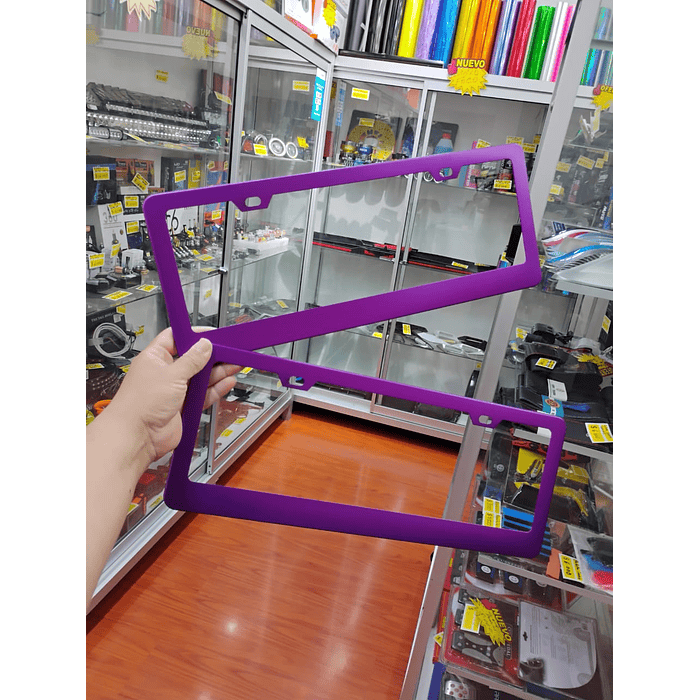 Par de Porta patentes o Marco de placa de matrícula soporte de cubierta de matrícula morado  3