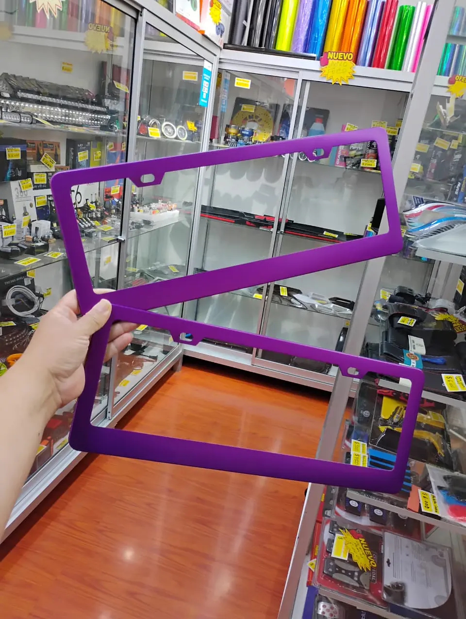 Par porta patentes/marco matrícula - Morado 3