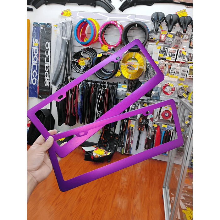 Par de Porta patentes o Marco de placa de matrícula soporte de cubierta de matrícula morado  4