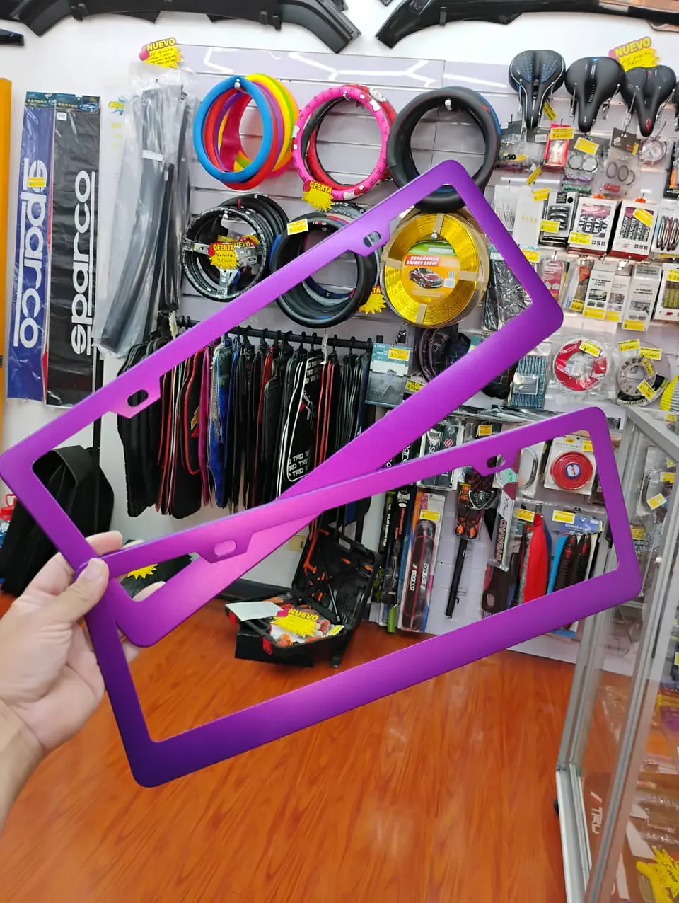 Par porta patentes/marco matrícula - Morado 4