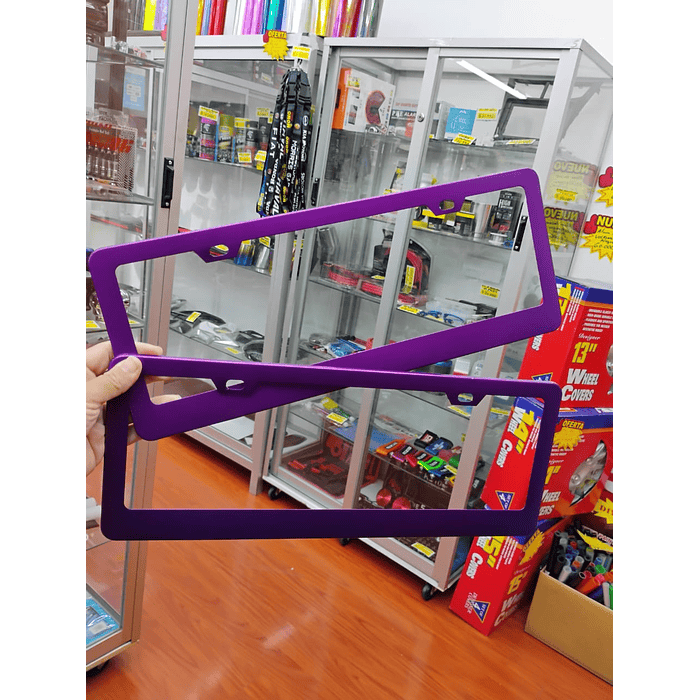 Par de Porta patentes o Marco de placa de matrícula soporte de cubierta de matrícula morado  5