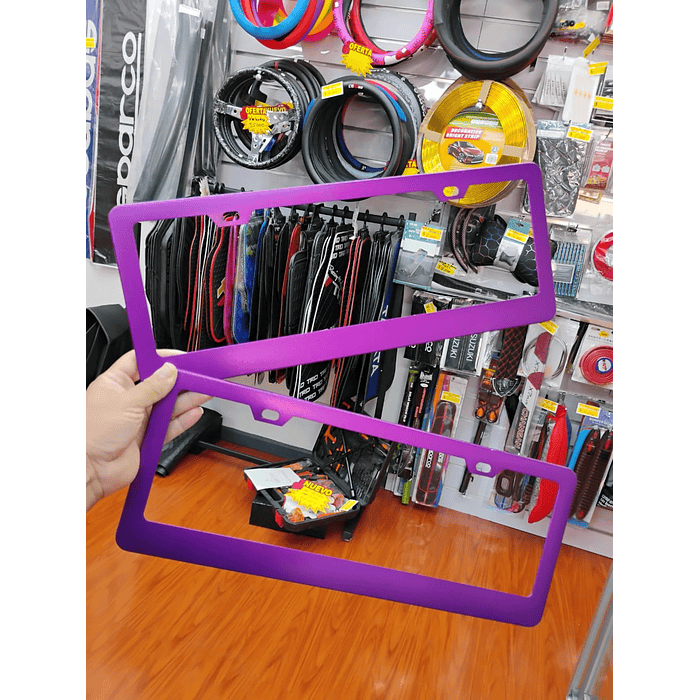 Par de Porta patentes o Marco de placa de matrícula soporte de cubierta de matrícula morado  6