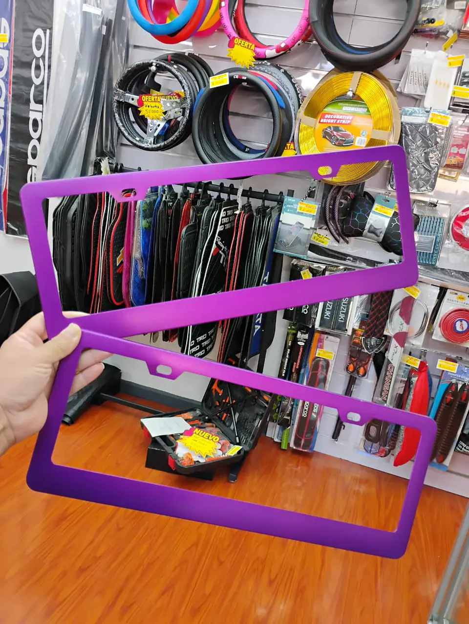 Par porta patentes/marco matrícula - Morado 6