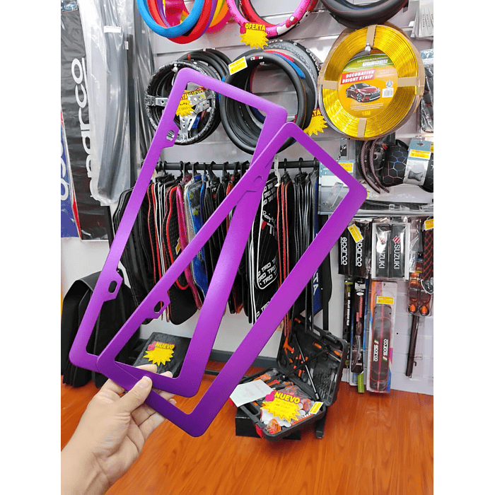 Par de Porta patentes o Marco de placa de matrícula soporte de cubierta de matrícula morado  7