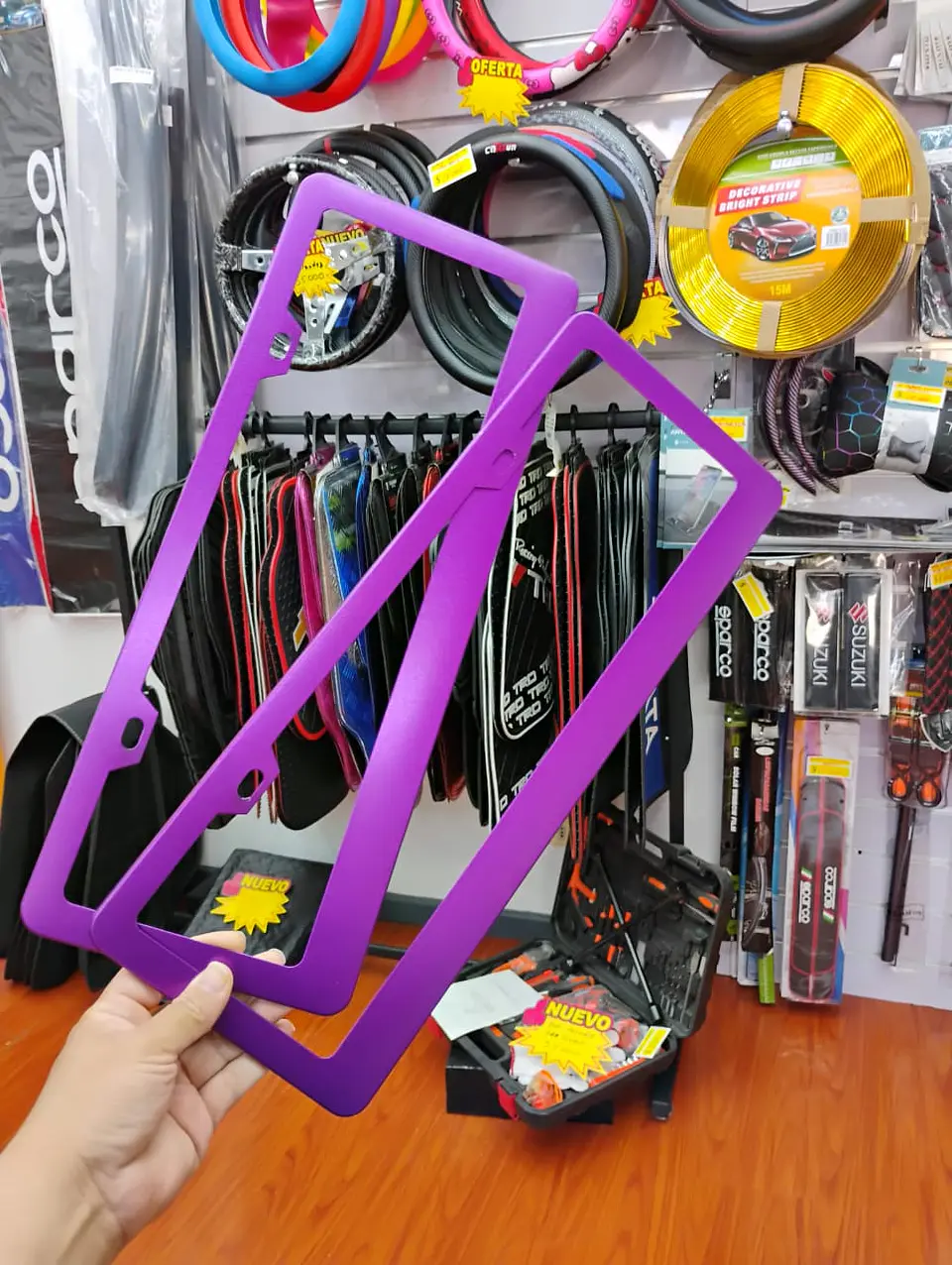 Par porta patentes/marco matrícula - Morado 7
