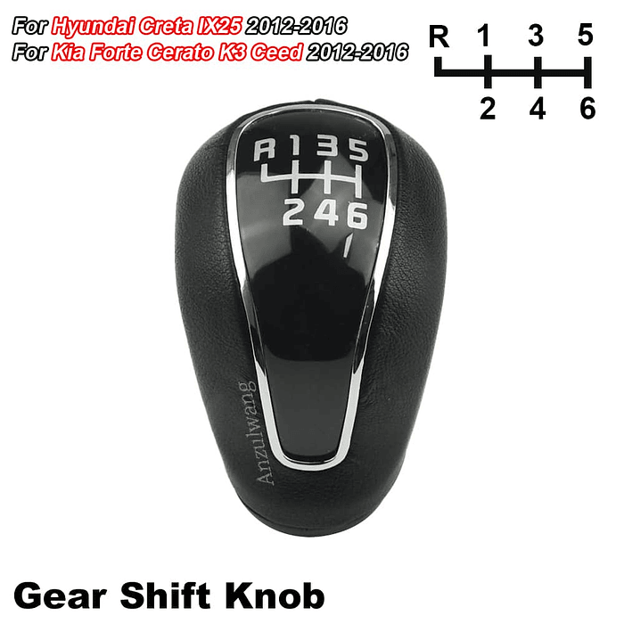 Pomo  perilla de Cuero para Palanca 6 Velocidades con reversa por primera negro con borde plata  🔥 Precio: $24990 pesos 4