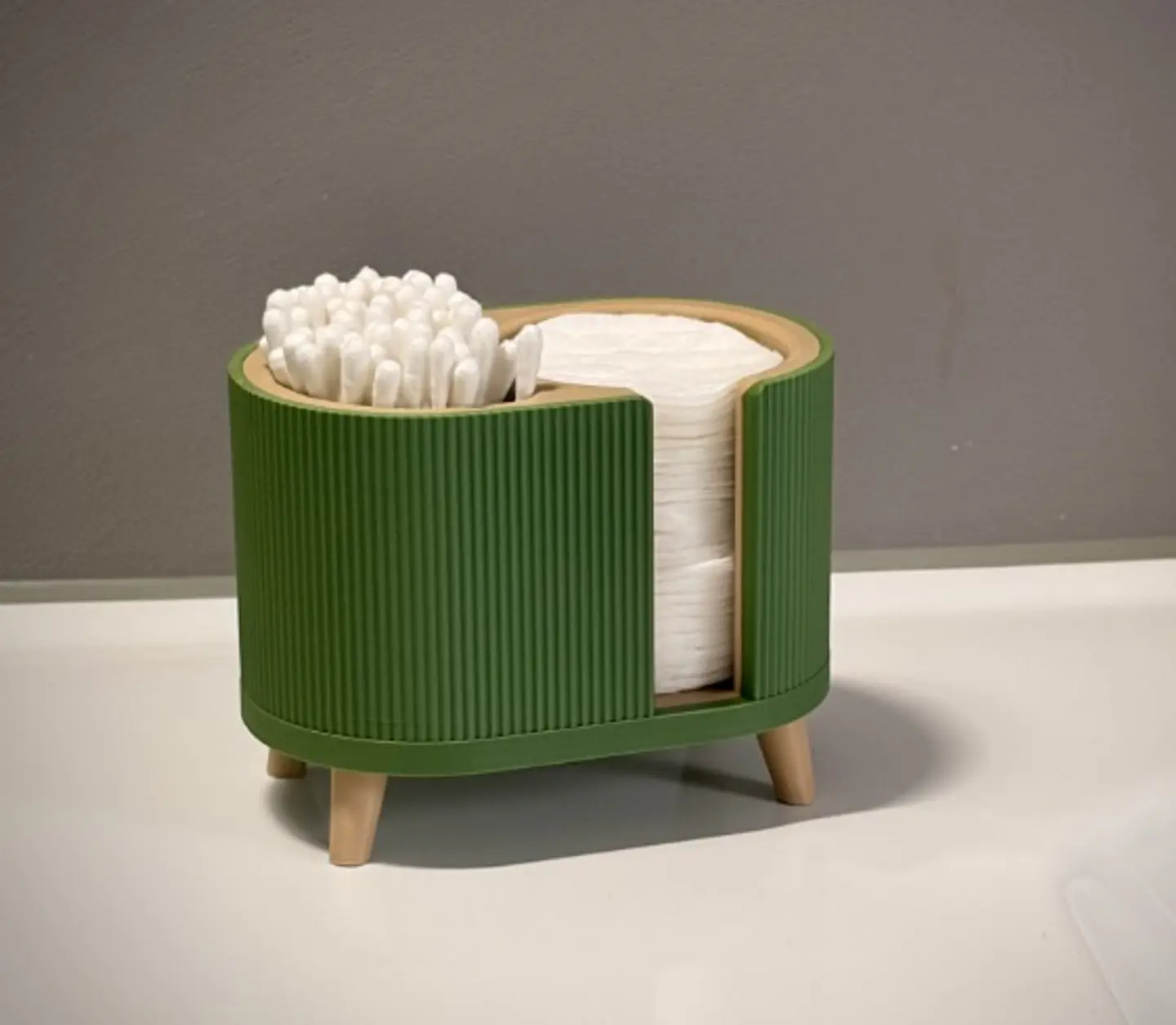 Organizador para Discos de Algodón y Cotones medidas 9.3cm x 12.1cm x 2