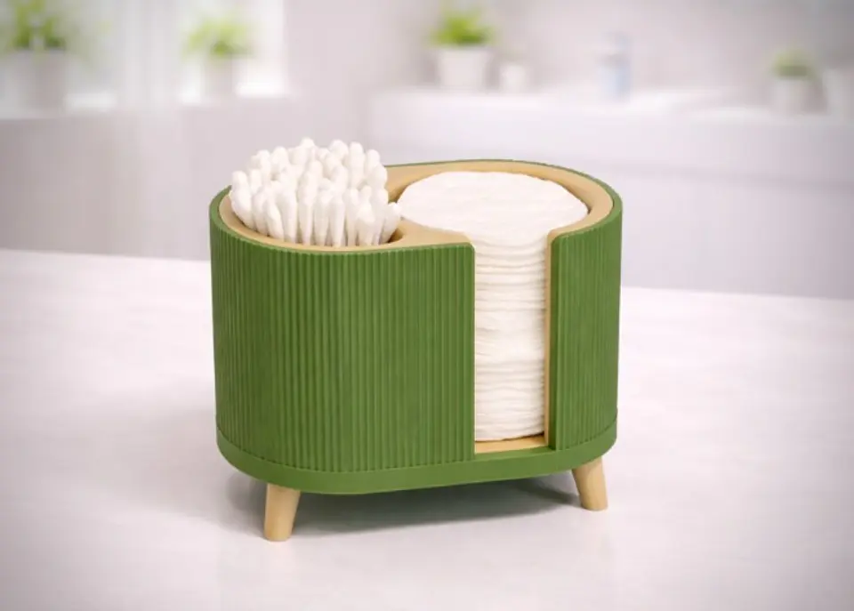 Organizador para Discos de Algodón y Cotones medidas 9.3cm x 12.1cm x 11