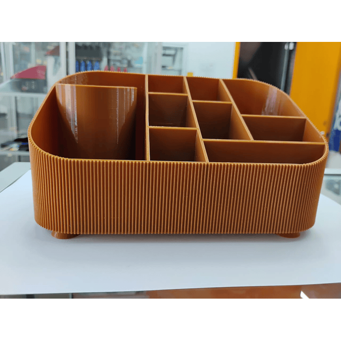 Organizador de escritorio o maquillaje con un diseño acanalado moderno  medidas 20cm x 12cm x 10.5cm x 5.5cm 4