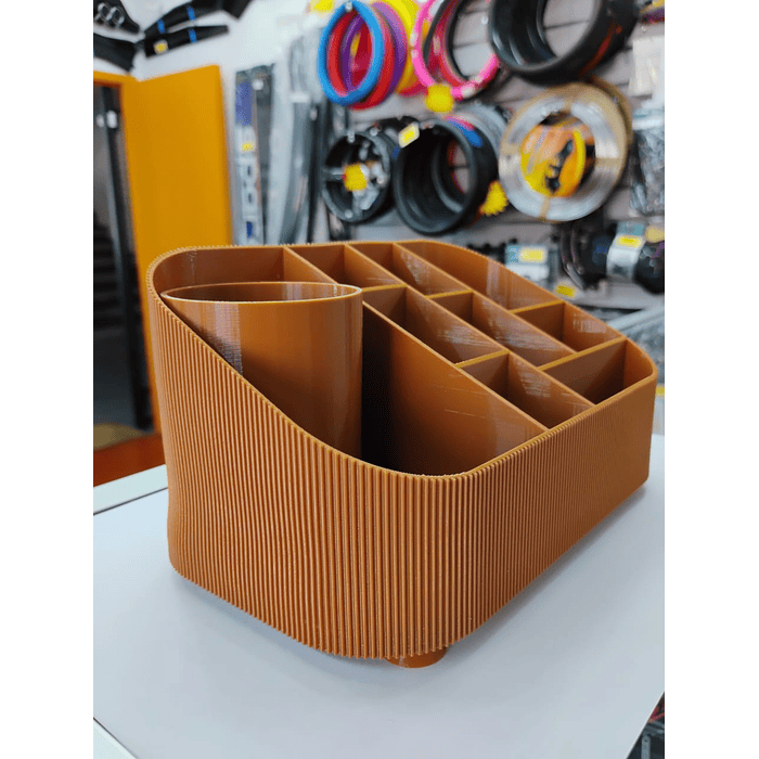 Organizador de escritorio o maquillaje con un diseño acanalado moderno  medidas 20cm x 12cm x 10.5cm x 5.5cm 7