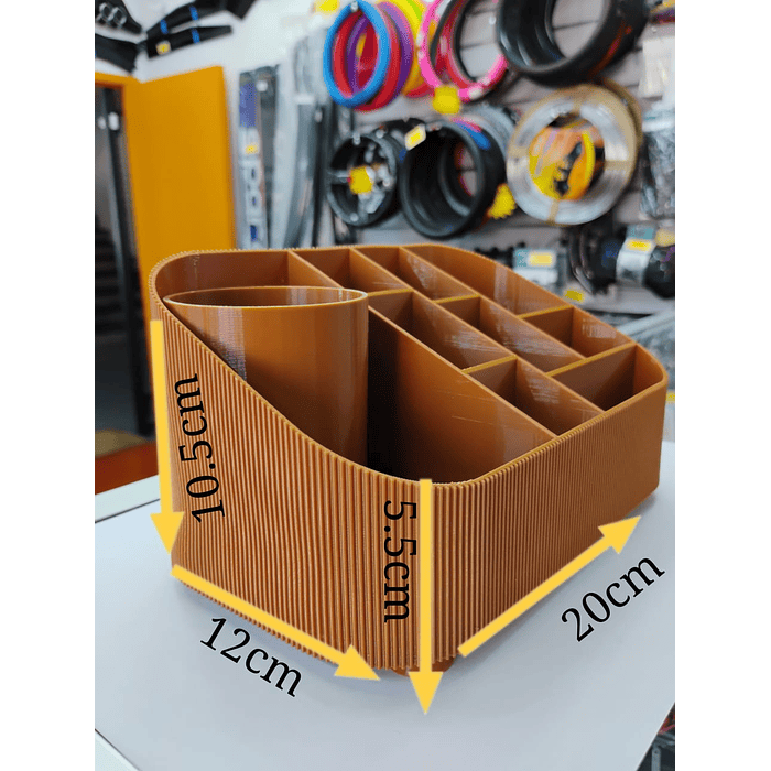 Organizador de escritorio o maquillaje con un diseño acanalado moderno  medidas 20cm x 12cm x 10.5cm x 5.5cm 8