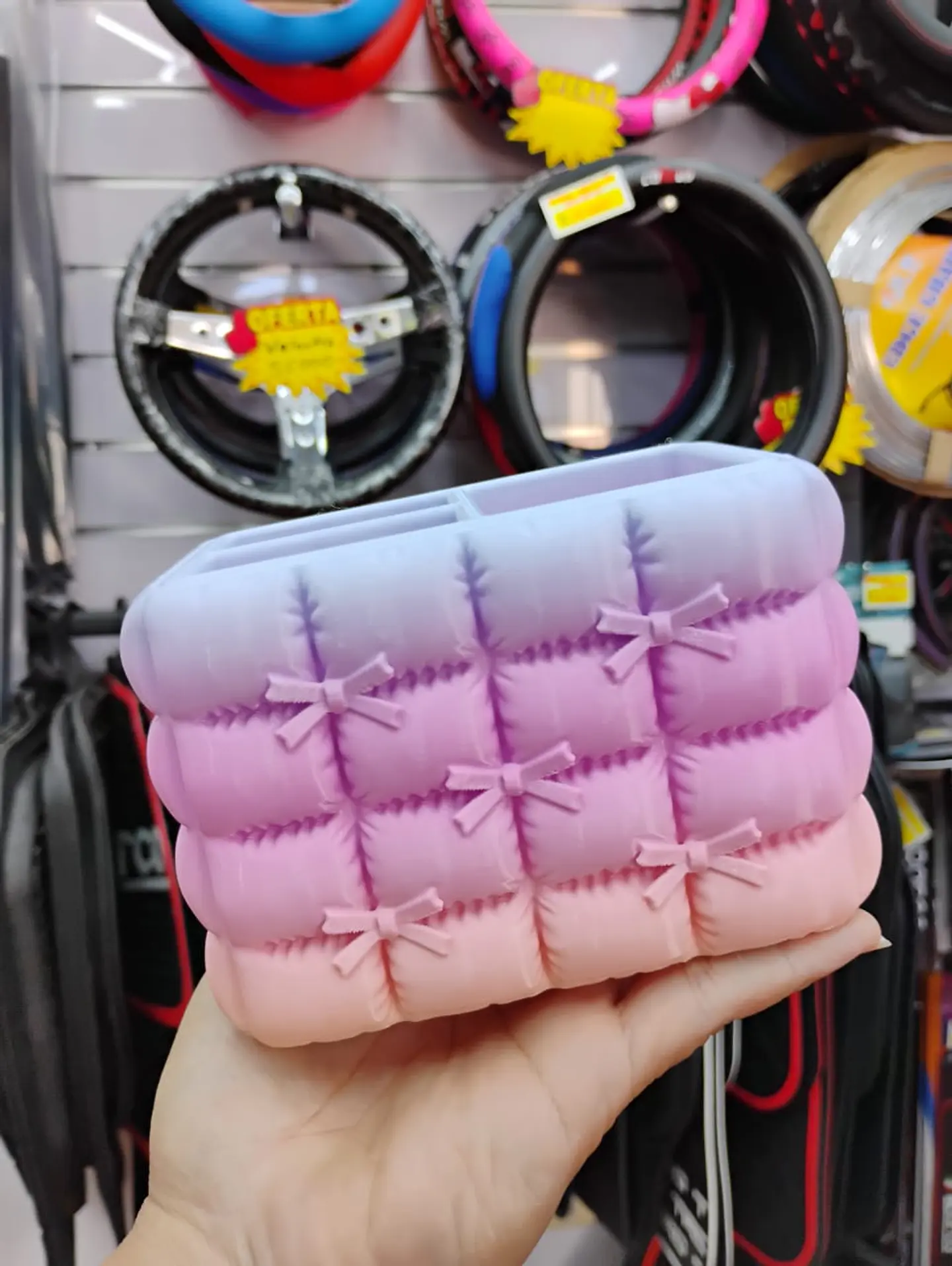 Organizador de Brochas Maquillaje Coquette Acolchado medidas 8