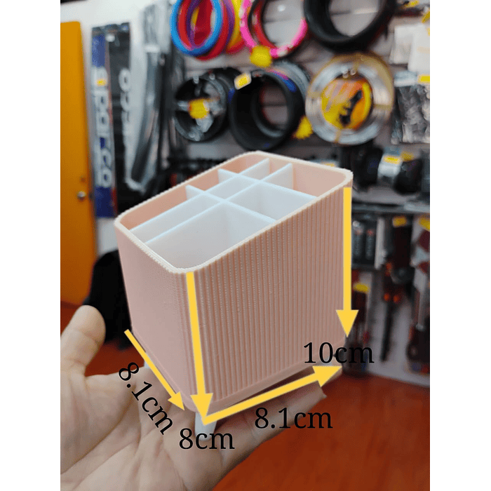 organizador de maquillaje para cosméticos y brochas medidas 8.1cm x 8.1cm xn 10cm x 8cm 8