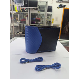Funda Protectora para Volante diseño carbono azul con negro hilo azul