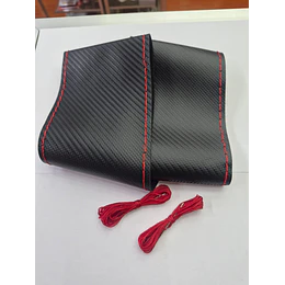 Funda Protectora para Volante cosido diseño carbono hilo Rojo