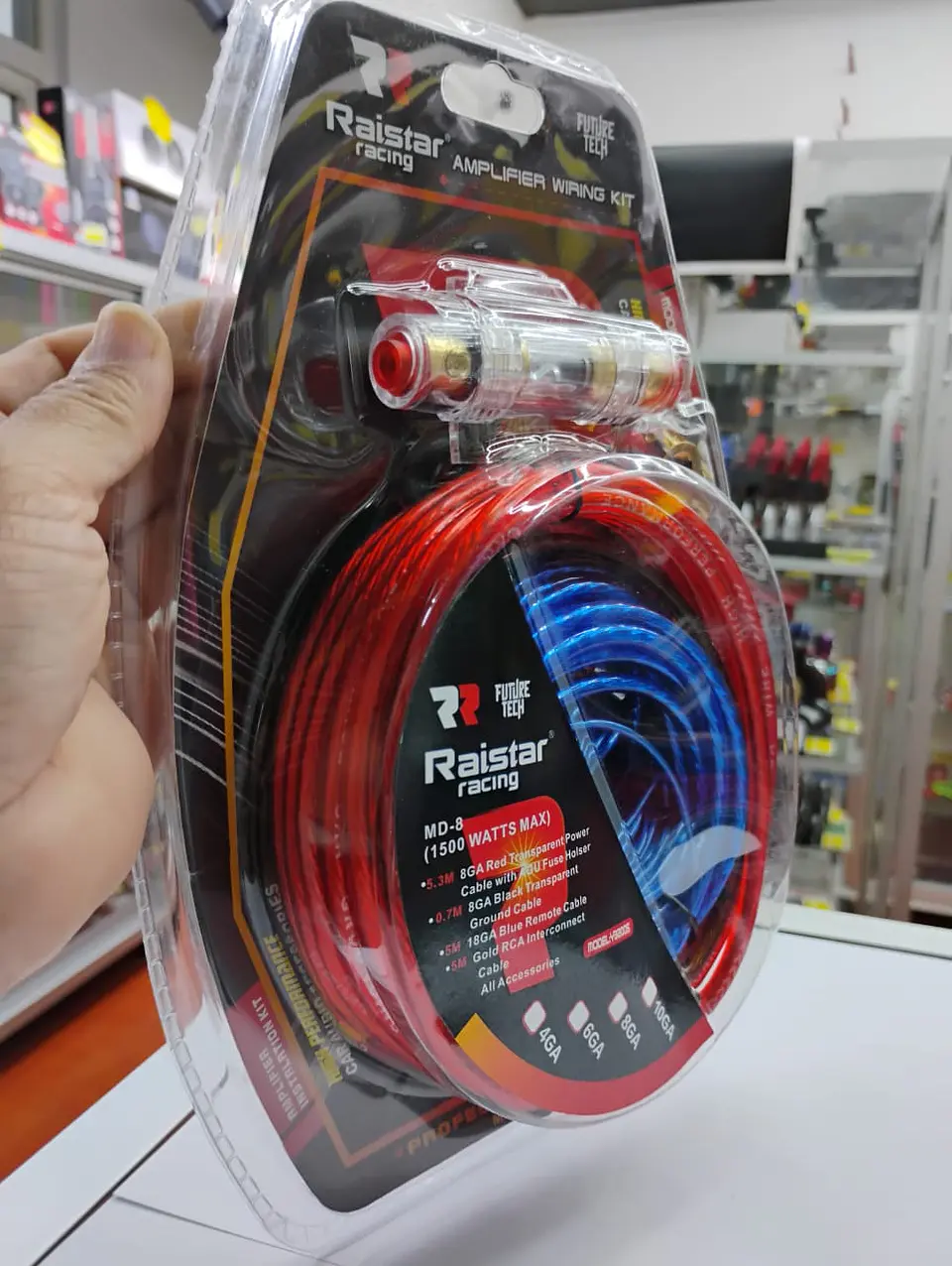 Kit cables de sonido auto amplificación 8GA Y3200 4