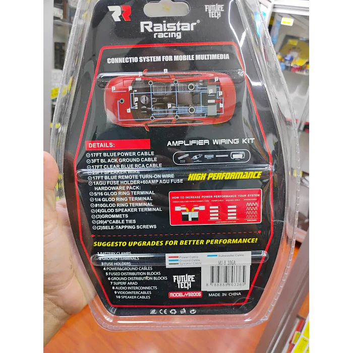 Kit de cables de amplificación para auto, Modelo Premium Número 8GA 5