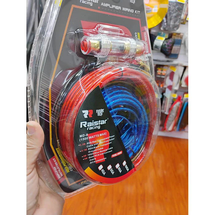 Kit de cables de amplificación para auto, Modelo Premium Número 8GA 7