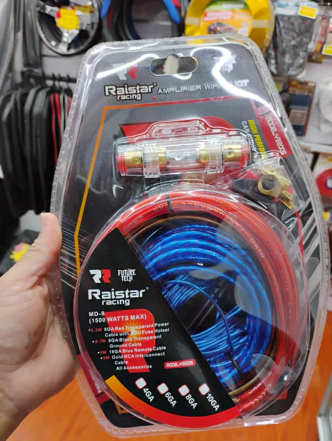 Kit cables de sonido auto amplificación 8GA Y3200