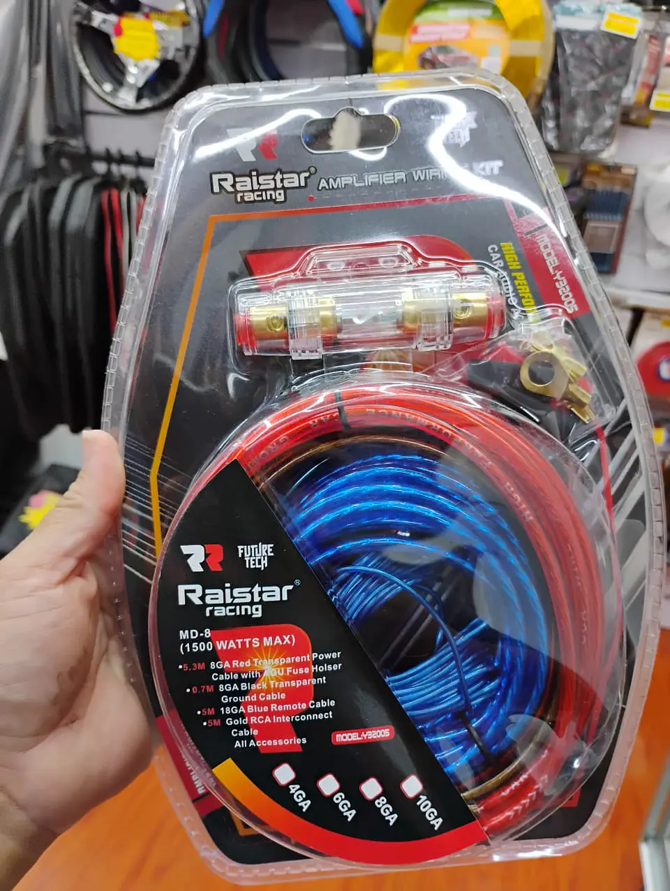 Kit cables de sonido auto amplificación 8GA Y3200 1