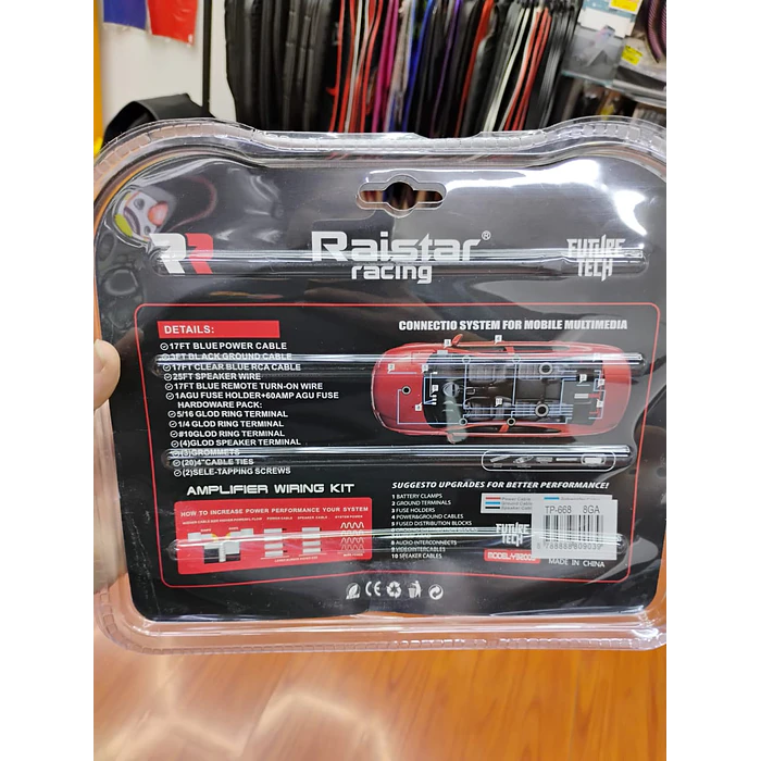 Kit de cables de amplificación para auto, Modelo Premium Número 8GA 7