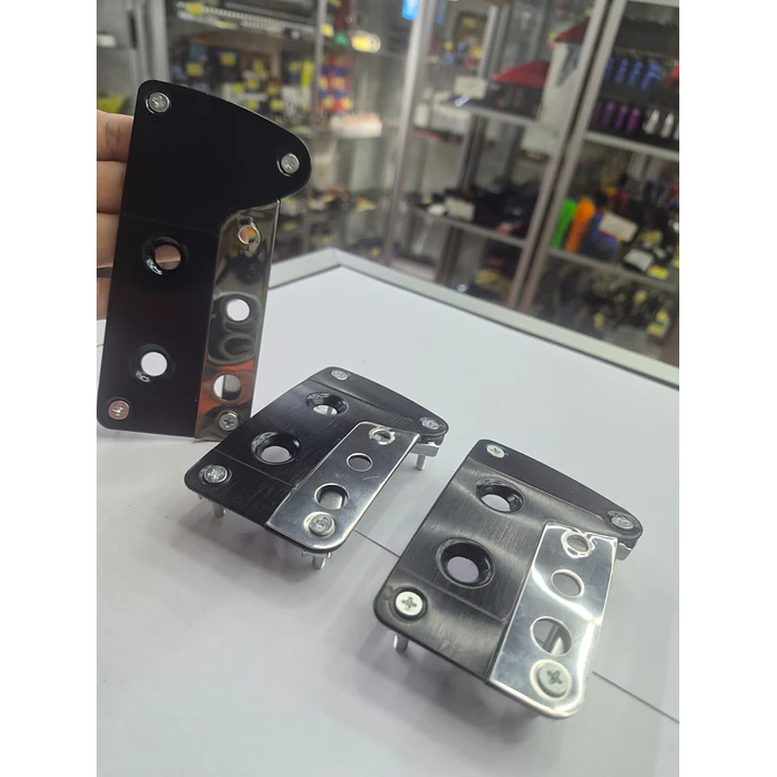 Set Cubre Pedales Deportivo 3 Piezas negro con cromado  5