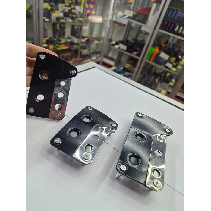 Set Cubre Pedales Deportivo 3 Piezas negro con cromado  7